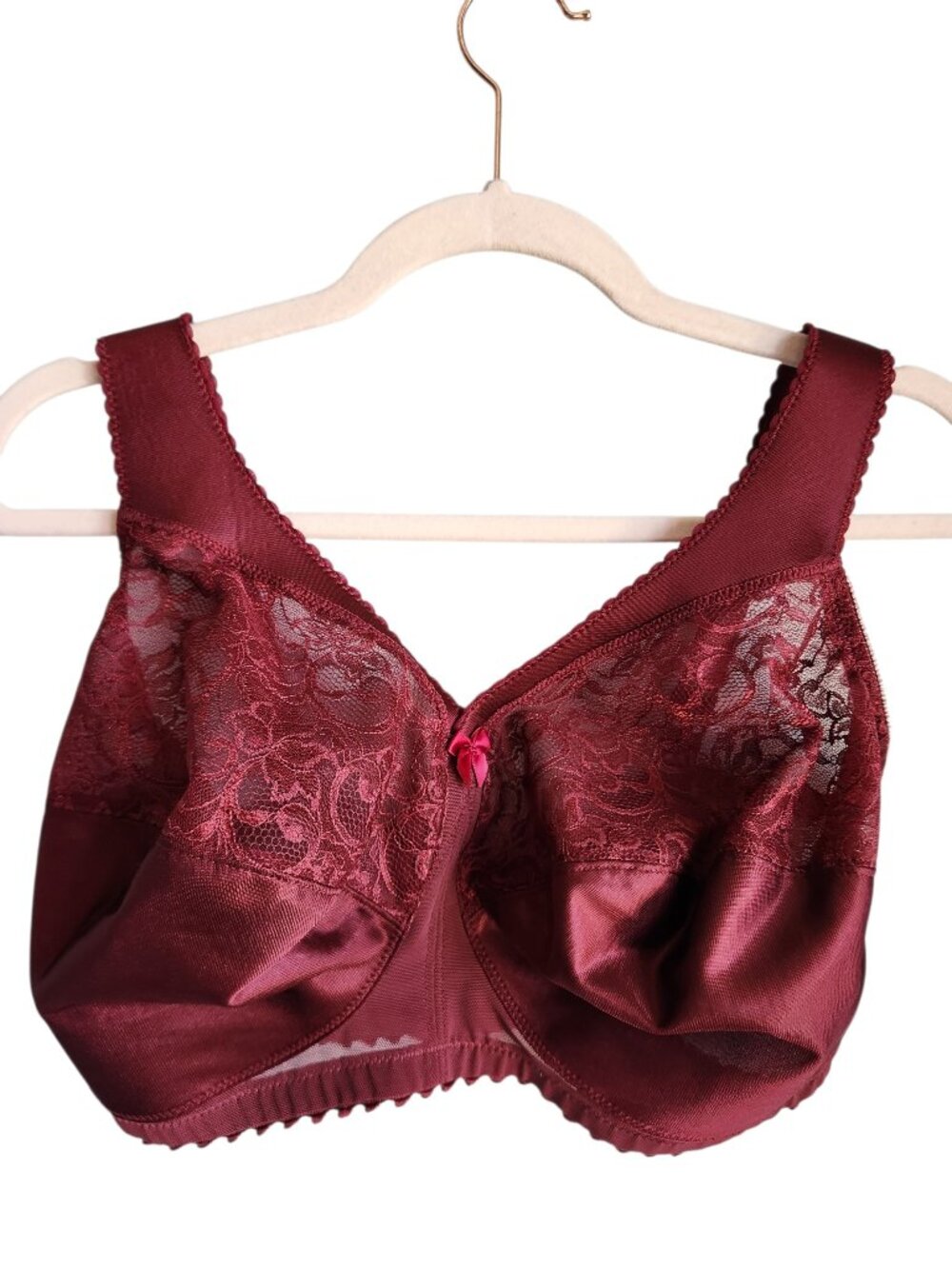 Glamorise Bra 38I Red Burgundy MagicLift Full Figure Support Wireless Women's